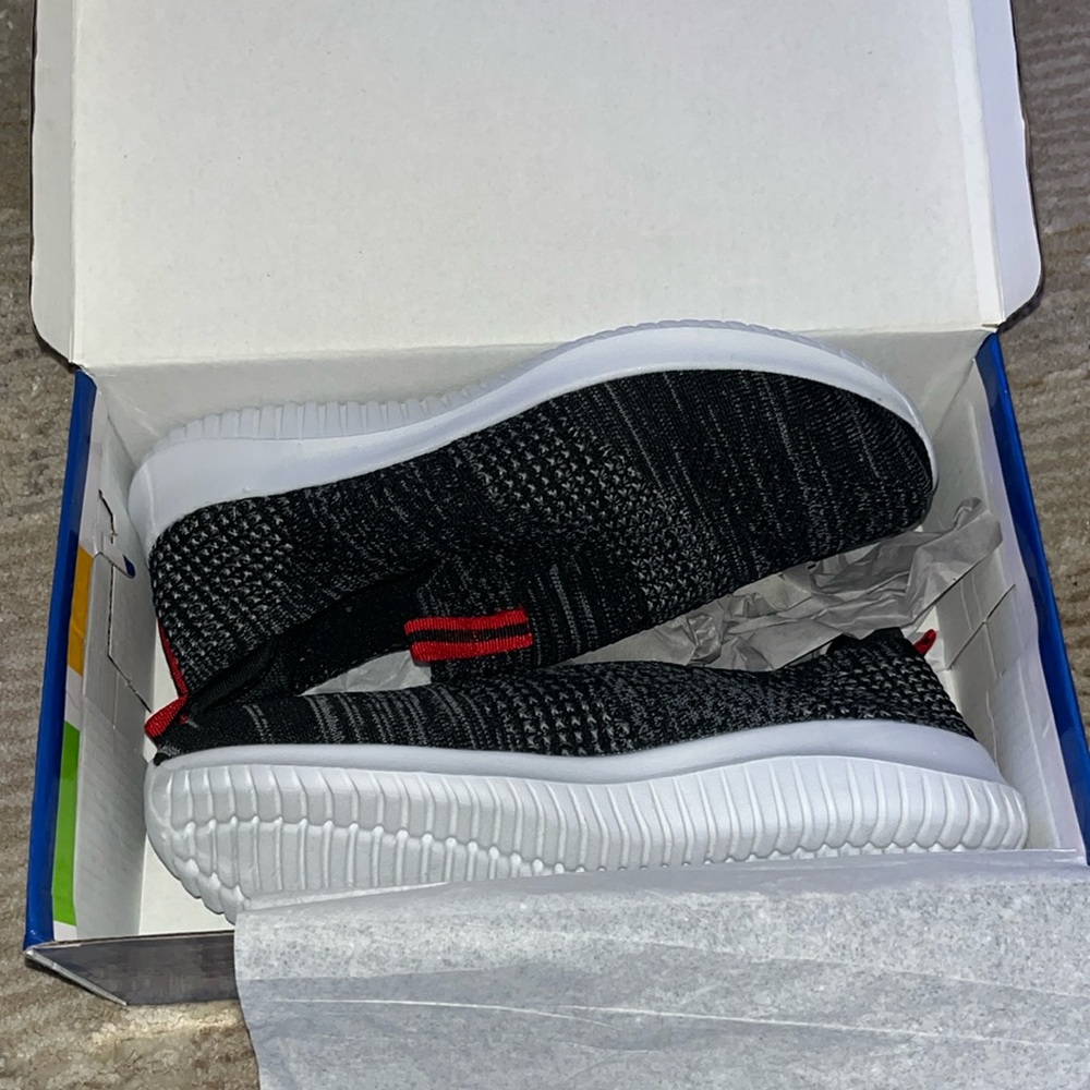 Topstatic Size 8 Women’s Slip On Shoes. Black with red detailing